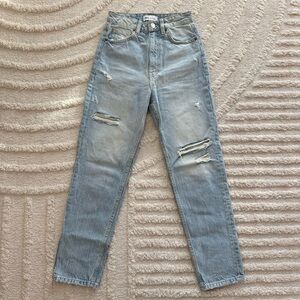 Zara High Waisted Light Wash Denim Jeans